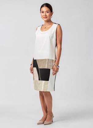 Rochie midi fără mâneci fără mâneci bej ANDAMIO femeie