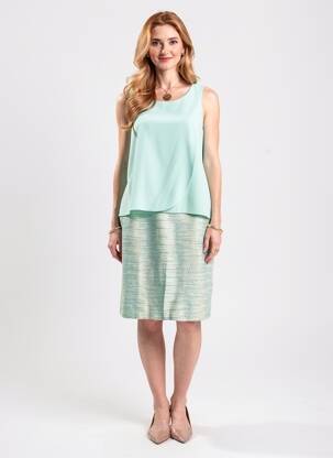 Rochie midi fără mâneci fără mâneci verde ANDAMIO femeie