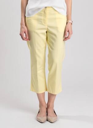 Pantalon 7/8 țesătură poplin mărime normală galben DIANE LAURY femeie