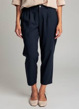 Pantalon 7/8 talie cu cleme mărime normală albastru CREAM femeie