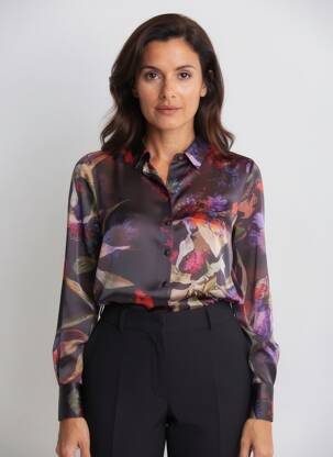 Cămașă imprimeu floral mâneci lungi negru LPB LES PETITES BOMBES  femeie