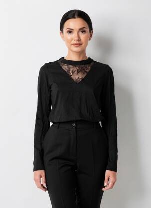Top mâneci lungi mâneci lungi negru MAE MAHE femeie