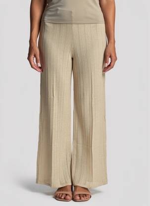 Pantalon drept elasticitate mărime normală bej NEKANE femeie