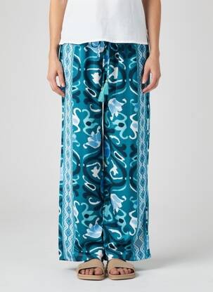 Pantalon larg mărime normală mărime normală albastru LARAETHNICS femeie