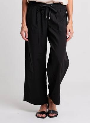 Pantalon larg croială fluidă mărime normală negru STREET ONE femeie