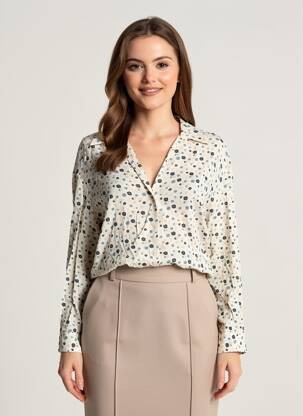 Cămașă imprimeu floral mâneci lungi albastru PLEASE femeie
