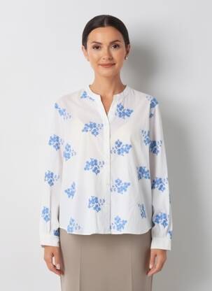 Cămașă mâneci lungi mâneci lungi albastru GEISHA femeie