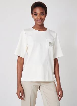 Tricou guler rotund mâneci scurte alb STREET ONE femeie