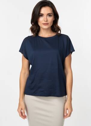 Tricou croială dreaptă mâneci scurte albastru STREET ONE femeie