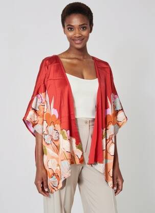 Jachete kimono croială fluidă roșu SURKANA femeie