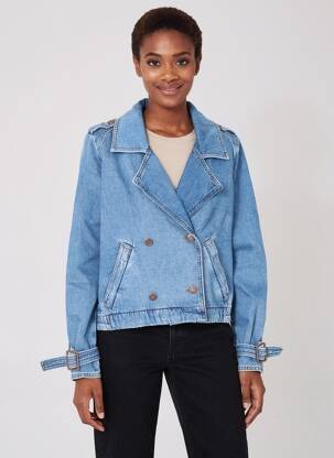 Jachete casual guler tip costum albastru STREET ONE femeie