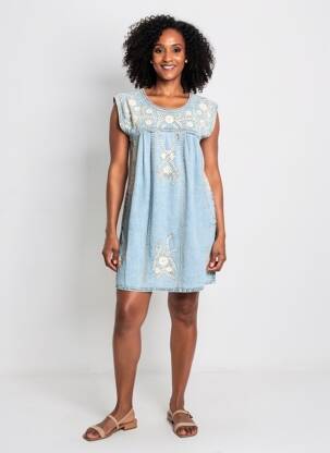 Rochie scurtă mâneci scurte mâneci scurte albastru MAISON HOTEL femeie