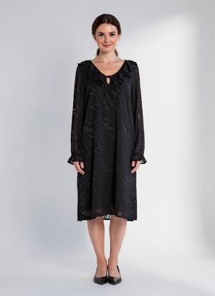 Rochie midi mâneci lungi mâneci lungi negru CREAM femeie