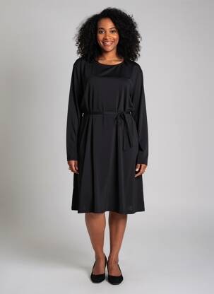 Rochie midi mâneci lungi mâneci lungi negru LOSAN femeie