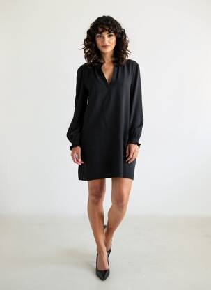 Rochie scurtă mâneci lungi mâneci lungi negru LOSAN femeie