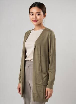 Vestă cu mâneci lungi mâneci lungi verde CREAM femeie