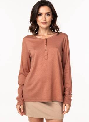 Top mâneci lungi mâneci lungi maro CREAM femeie