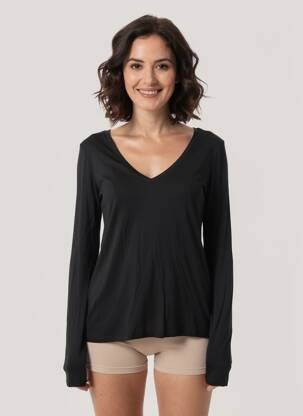 Top mâneci lungi mâneci lungi negru LOLA ESPELETA femeie
