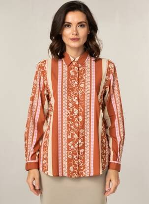 Cămașă țesătură crep mâneci lungi roșu CREAM femeie