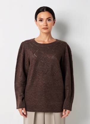 Pulover croială dreaptă mâneci lungi maro CREAM femeie