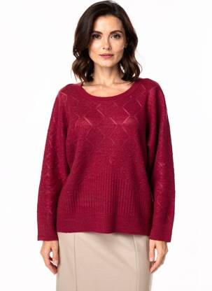 Pulover croială dreaptă mâneci lungi violet CREAM femeie