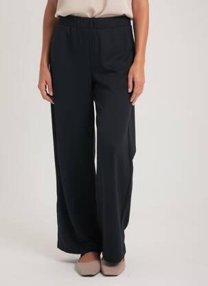 Pantalon larg țesătură poplin mărime normală negru CREAM femeie