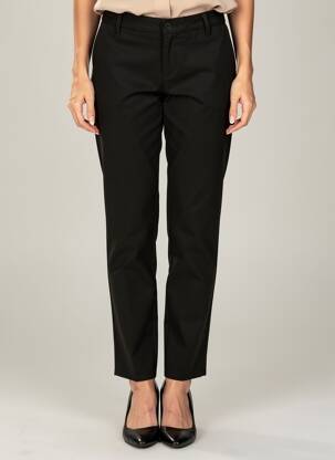 Pantalon chino țesătură poplin mărime normală negru PLEASE femeie
