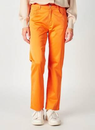 Pantalon slim țesătură poplin mărime normală portocalie LOLA ESPELETA femeie