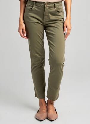 Pantalon slim țesătură poplin mărime normală verde LOLA ESPELETA femeie