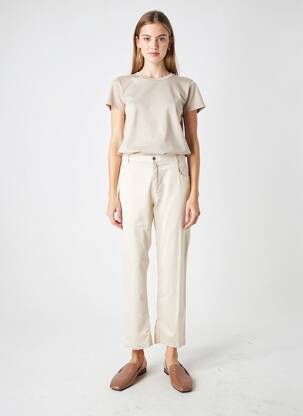 Pantalon slim țesătură poplin mărime normală bej LOLA ESPELETA femeie