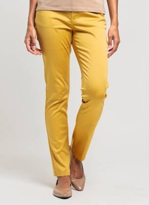 Pantalon slim țesătură poplin mărime normală galben LOLA ESPELETA femeie