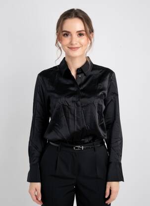 Cămașă croială fluidă mâneci lungi negru HERZEN'S ANGELEGENHEIT femeie