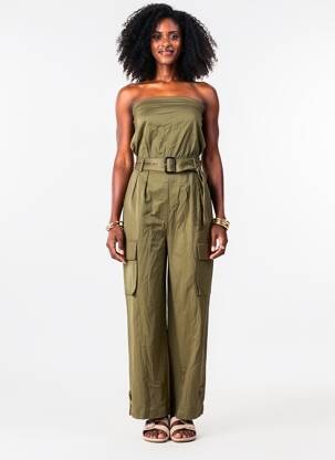 Salopetă-pantalon fără mâneci fără mâneci verde VICOLO femeie