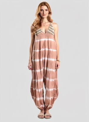 Salopetă-pantalon bretele subțiri bretele subțiri roz BELLE & TOILE femeie