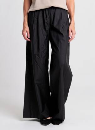 Pantalon larg țesătură poplin mărime normală negru TWINSET femeie