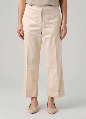 Pantalon 7/8 talie cu cleme mărime normală roz ELENA MIRO femeie