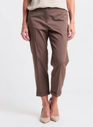 Pantalon 7/8 talie elastică mărime normală maro RAFFAELLO ROSSI femeie