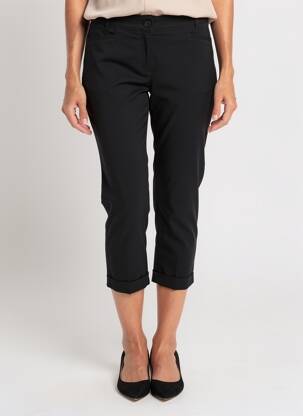 Pantalon 7/8 talie elastică mărime normală negru RAFFAELLO ROSSI femeie