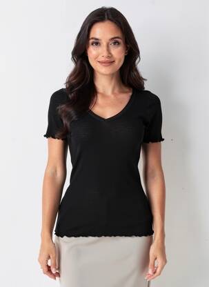 Tricou elasticitate mâneci scurte negru VITTORIA B femeie
