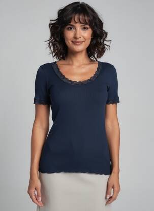 Tricou elasticitate mâneci scurte albastru VITTORIA B femeie