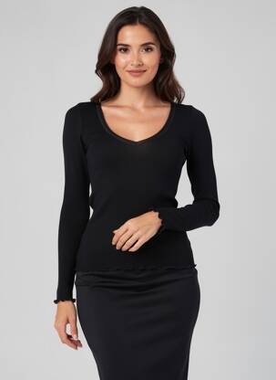 Tricou mâneci lungi mâneci lungi negru VITTORIA B femeie