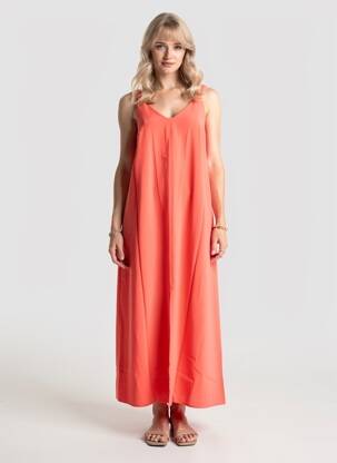 Rochie lungă fără mâneci fără mâneci roșu KAFFE femeie