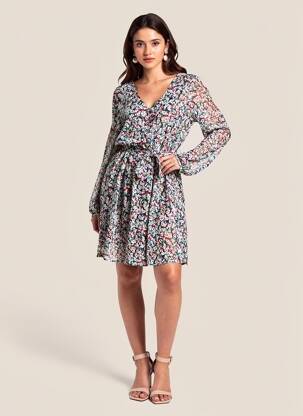 Rochie scurtă mâneci lungi mâneci lungi albastru ONLY femeie