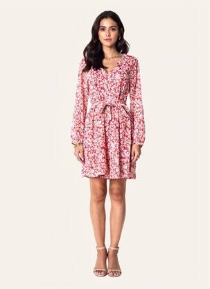Rochie scurtă mâneci lungi mâneci lungi roșu ONLY femeie