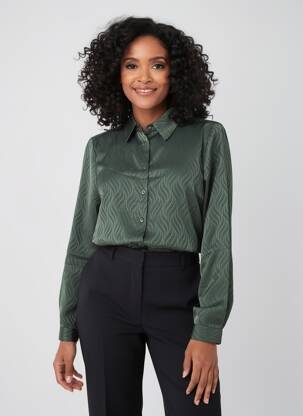 Cămașă croială cambrată mâneci lungi verde LPB LES PETITES BOMBES  femeie