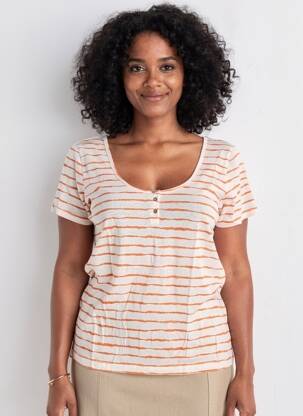 Tricou croială dreaptă mâneci scurte portocalie LPB LES PETITES BOMBES  femeie