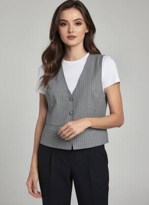 Vestă fără mâneci croială cambrată gri TIFFOSI femeie