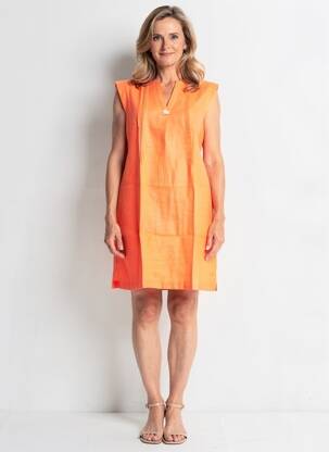 Rochie scurtă fără mâneci fără mâneci portocalie JULIE GUERLANDE femeie