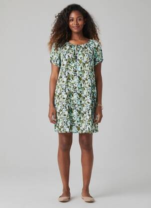 Rochie scurtă mâneci scurte mâneci scurte albastru KAFFE femeie
