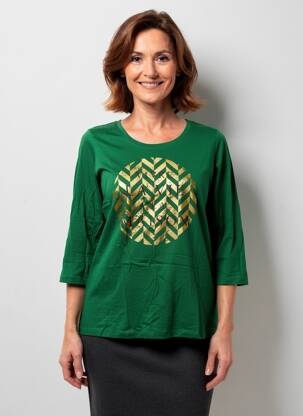 Tricou mâneci 3/4 mâneci 3/4 verde ZHENZI femeie
